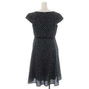 TOCCA 21SS CARAMELLA ワンピース ロング フレンチスリーブ ドット リボン 2 黒 ブラック 白 ホワイト