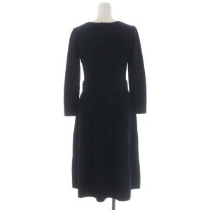 TOCCA 20SS ニッ トワンピース ロング 長袖 リボン XS 紺 ネイビー