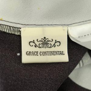 GRACE CONTINENTAL 21SS フレームフラワープリントワンピース ロング 半袖 Vネック 総柄 イレギュラーヘム インナー付き 36 マルチカラー