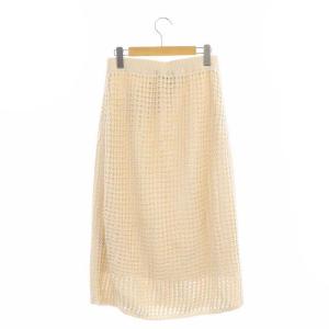 Theory 23SS Polished Twist Textured Skirt ステッチ ニットスカート ロング タイト S ライトベージュ