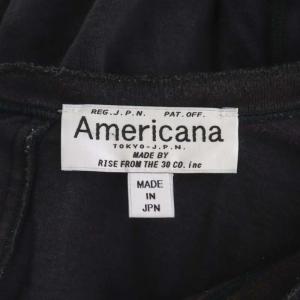 AMERICANA A.D.W BACK HENRY カットソー 八分袖 チュニック プリント ダークグレー オフホワイト