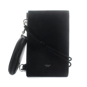 23年 many way mini ショルダーバッグ スマホストラップ 2way レザー 黒 ブラック