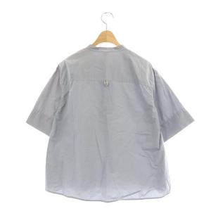 MHL. 22SS COTTON RAMIE POPLIN シャツ 半袖 バンドカラー 1 グレー