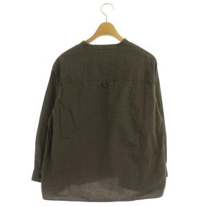 MHL. 22SS TINY GINGHAM COTTON シャツ ギンガムチェック プルオーバー 長袖 1 黒 グレージュ ブラック