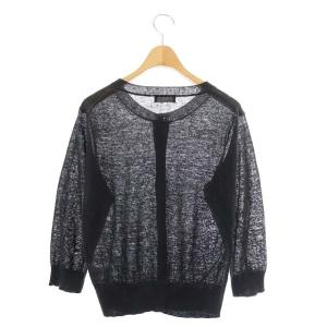MARGARET HOWELL リネン カーディガン ニット 七分袖 2 チャコール
