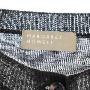 MARGARET HOWELL リネン カーディガン ニット 七分袖 2 チャコール