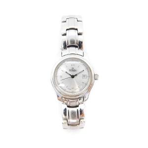 FENDI 腕時計 クォーツ アナログ 3針 カレンダー シルバー色 210L