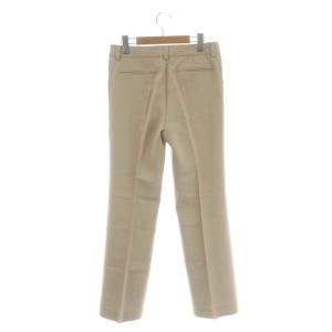 EVERYDAY I LIKE スリムフレアパンツ ワイド センタープレス ジッパーフライ ウール 34 ベージュ