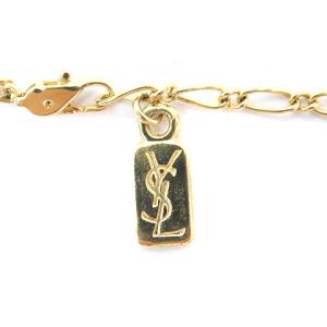 YVES SAINT LAURENT オクタゴン ネックレス ロゴ ゴールド色