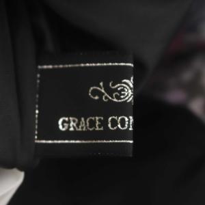 GRACE CONTINENTAL 21AW 小花パッチレース切替ワンピース 長袖 ロング 38 黒 紫 水色