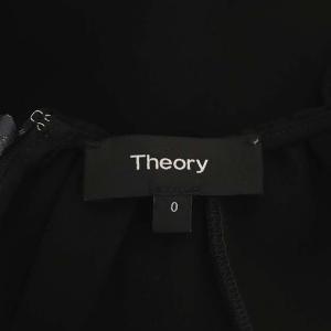 Theory CLASSIC CREPE SHIRRED NK DR ドレス ワンピース ノースリーブ 膝丈 0 黒 ブラック