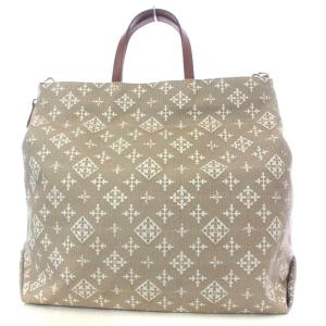 russet SHOPPER トートバッグ ショルダーバッグ 2way 斜め掛け モノグラム 総柄 コットンジャガード ベージュ