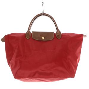 ルプリアージュ トートバッグ ハンドバッグ 切替 赤 レッド 茶色 ブラウン