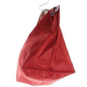 Longchamp ルプリアージュ トートバッグ ハンドバッグ 切替 赤 レッド 茶色 ブラウン