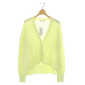 12ゲージコットンショートワイドVネックカーディガン ニット 長袖 Vネック F ライムグリーン