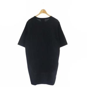 ATON SUVIN60/2 ROUND HEM T-SHIRT Tシャツ カットソー チュニック 五分袖 02 黒 ブラック