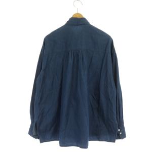 DRESSTERIOR 2WAY ボウタイデニムブラウス シャツ 長袖 36 青 ブルー