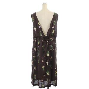 franche lippée ちくちくガーデニングジャンスカ 花柄刺繍 3L マルチカラー