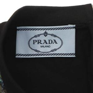 PRADA ツイードスパンコール半袖カットソー Tシャツ M 黒 黄 水色