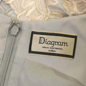Diagram GRACE CONTINENTAL ローズカットフラワーワンピース 膝丈 ノースリーブ 刺繍 36 グレー ベージュ 白