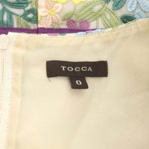 TOCCA SOUTHERN CROSS ドレスワンピース フレンチスリーブ 花刺繍 膝丈 0 マルチカラー