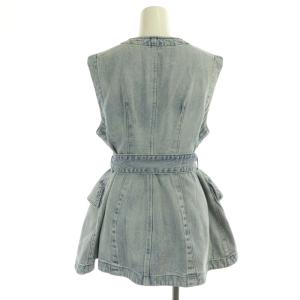 CLANE PANNIER LINE DENIM BUSTIER パニエライン ビスチェ デニムベスト Vネック 前開き 1 ライトブルー