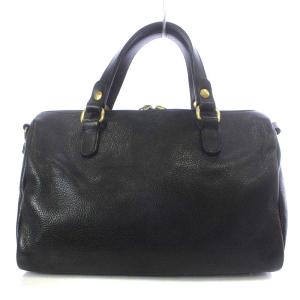 IL BISONTE ボストンバッグ 2WAY レザー ブラック