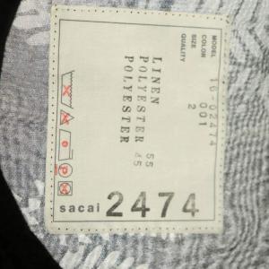 sacai バックプリーツ 切替 半袖 Tシャツ カットソー 2 黒 ブラック