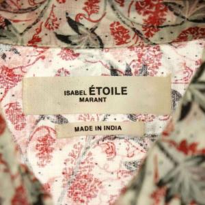 ISABEL MARANT ETOILE 総柄 長袖 シャツ スナップボタン 42 赤 黒 グレー