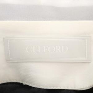 CELFORD 22AW デタッチャブルボウ&カラーニットカーディガン 長袖 36 黒 白 ブラック ホワイト