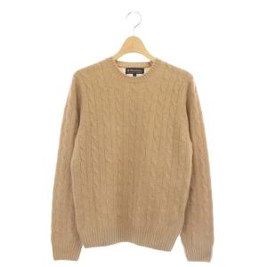 カシミヤ ケーブルニット セーター 長袖 L キャメル