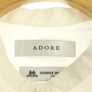 ADORE 22AW THOMAS MASON COブロードシャツ バンドカラー 長袖 38 白 ホワイト