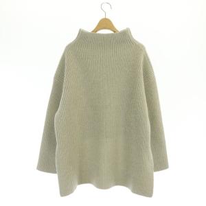 ADORE 22AW メランジフロントショートトップス ニット セーター 長袖 38 ライトグレー ベージュ