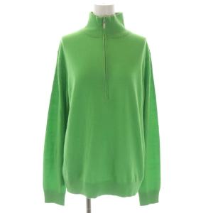 PAXTON-P ジップアッププルオーバーニット カットソー ハイネック 長袖 ウール カシミヤ混 040 ライトグリーン