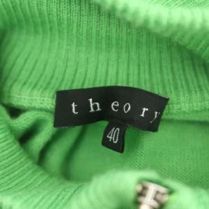 Theory PAXTON-P ジップアッププルオーバーニット カットソー ハイネック 長袖 ウール カシミヤ混 040 ライトグリーン