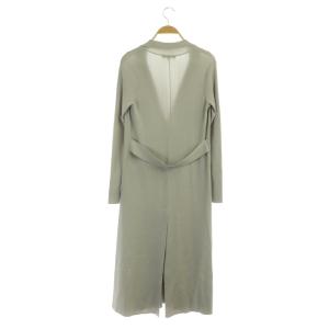 EPOCA 前開きリブロングカーディガン 長袖 スリット 40 ライトグレー