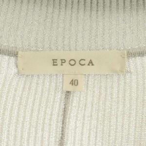 EPOCA 前開きリブロングカーディガン 長袖 スリット 40 ライトグレー