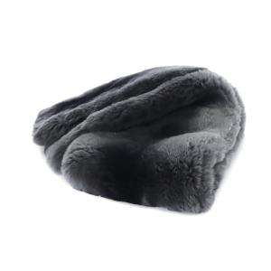 EPOCA エコファーバルキーマフラー ストール 黒 ブラック