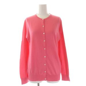 JOHN SMEDLEY コットンクルーネックカーディガン ニット 長袖 L ピンク