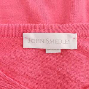 JOHN SMEDLEY コットンクルーネックカーディガン ニット 長袖 L ピンク
