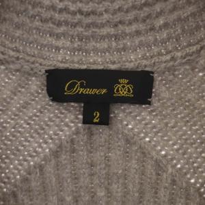 Drawer 7G畦編みVネックカーディガン ニット 長袖 2 ライトグレージュ