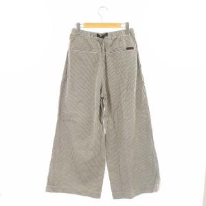GRAMiCCi SUCKER BAGGY PANTS パンツ ワイド ストライプ M グレージュ 紺 ネイビー