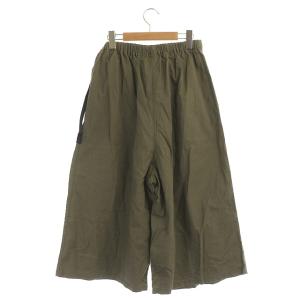 GRAMiCCi リネンコットンラップフレアパンツ ワイド クロップド M カーキ