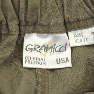GRAMiCCi リネンコットンラップフレアパンツ ワイド クロップド M カーキ
