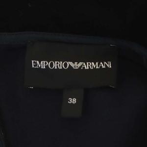 EMPORIO ARMANI ラウンドカラーダブルボタンワンピース 38 ネイビー