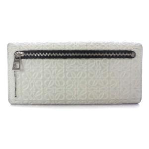 LOEWE コンチネンタルウォレット リピートアナグラム 長財布 二つ折り レザー 白 ホワイト