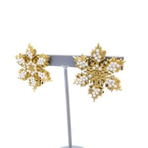 CHANEL ココマーク スノーフレーク イヤリング クリップ式 ゴールドカラー