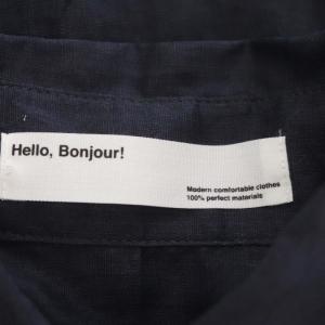 L'Appartement 21AW Ramie Half Sleeve Shirt シャツ 七分袖 ロールアップ 紺 ネイビー