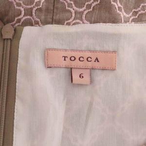 TOCCA 21AW 洗える LACE CLOVER ドレス ワンピース ひざ丈 半袖 刺繍 6 ピンク モカ