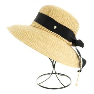 HELEN KAMINSKI ラフィアハット 麦わら帽子 リボン ベージュ 黒 ブラック